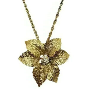 Vtg Judy Lee 3D Rose & Crystal Necklace 1950s Love Song catalog pc